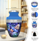 Cremation urns for adults featuring butterflies and flowers, secure screw top with elegant handcrafted border