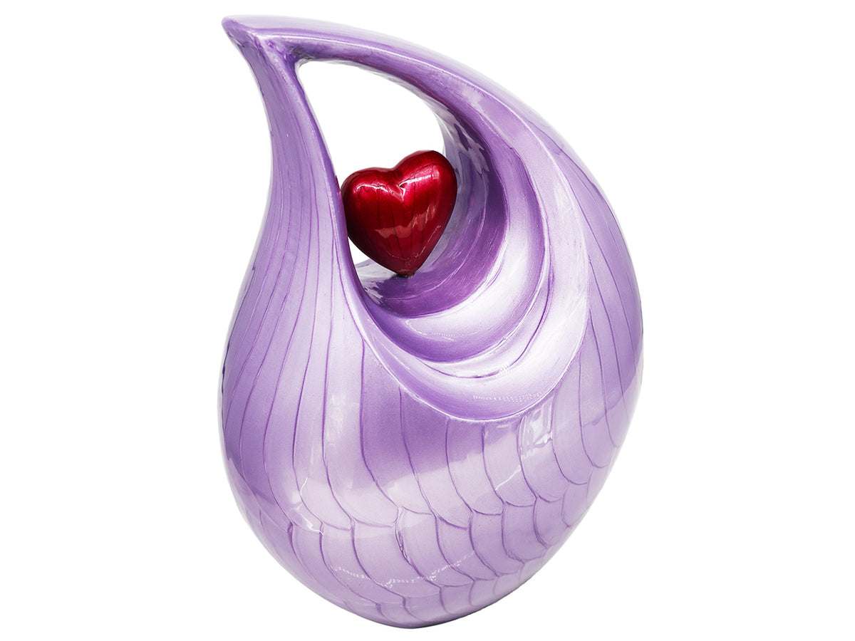 Heart Urn – Unique Tear Drop Urns for Human Ashes, Full Size Adult in Turquoise or Purple | MEILINXU — Thoughtful Presentation