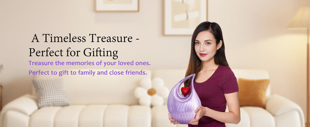Heart Urn – Unique Tear Drop Urns for Human Ashes, Full Size Adult in Turquoise or Purple | MEILINXU — A Personal Memorial