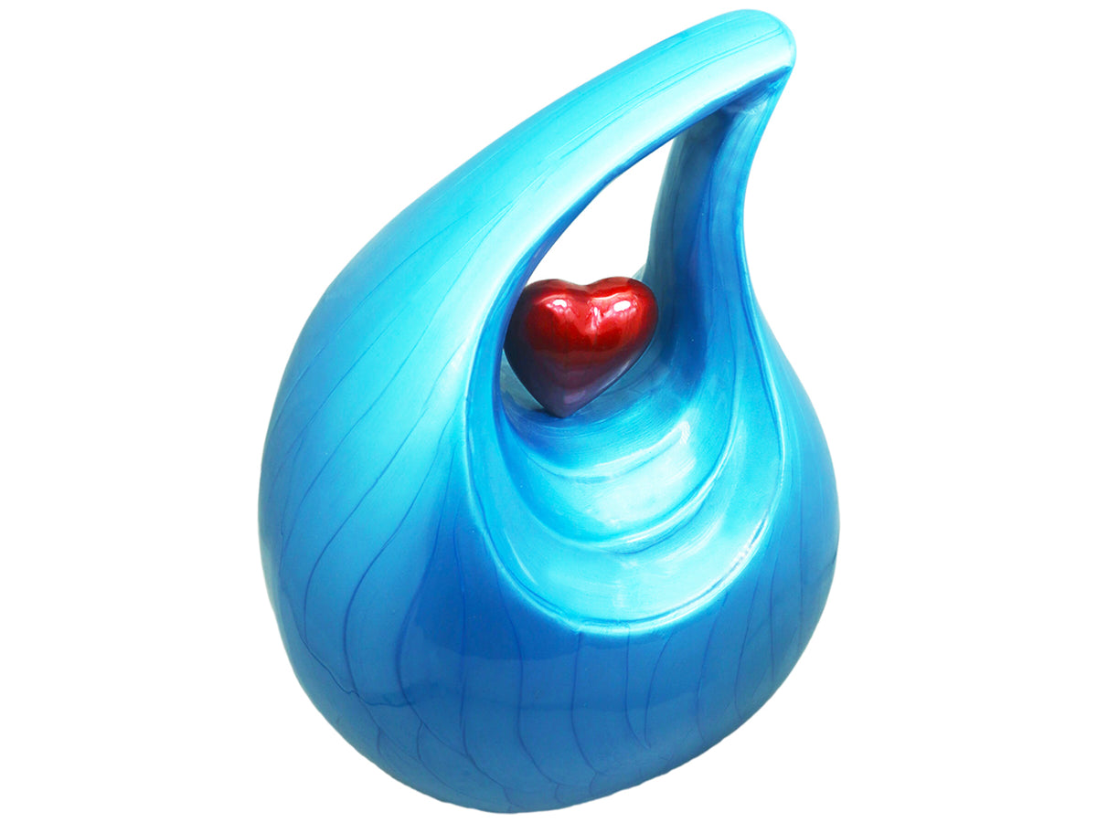 Heart Urn – Unique Tear Drop Urns for Human Ashes, Full Size Adult in Turquoise or Purple | MEILINXU — Thoughtful Presentation