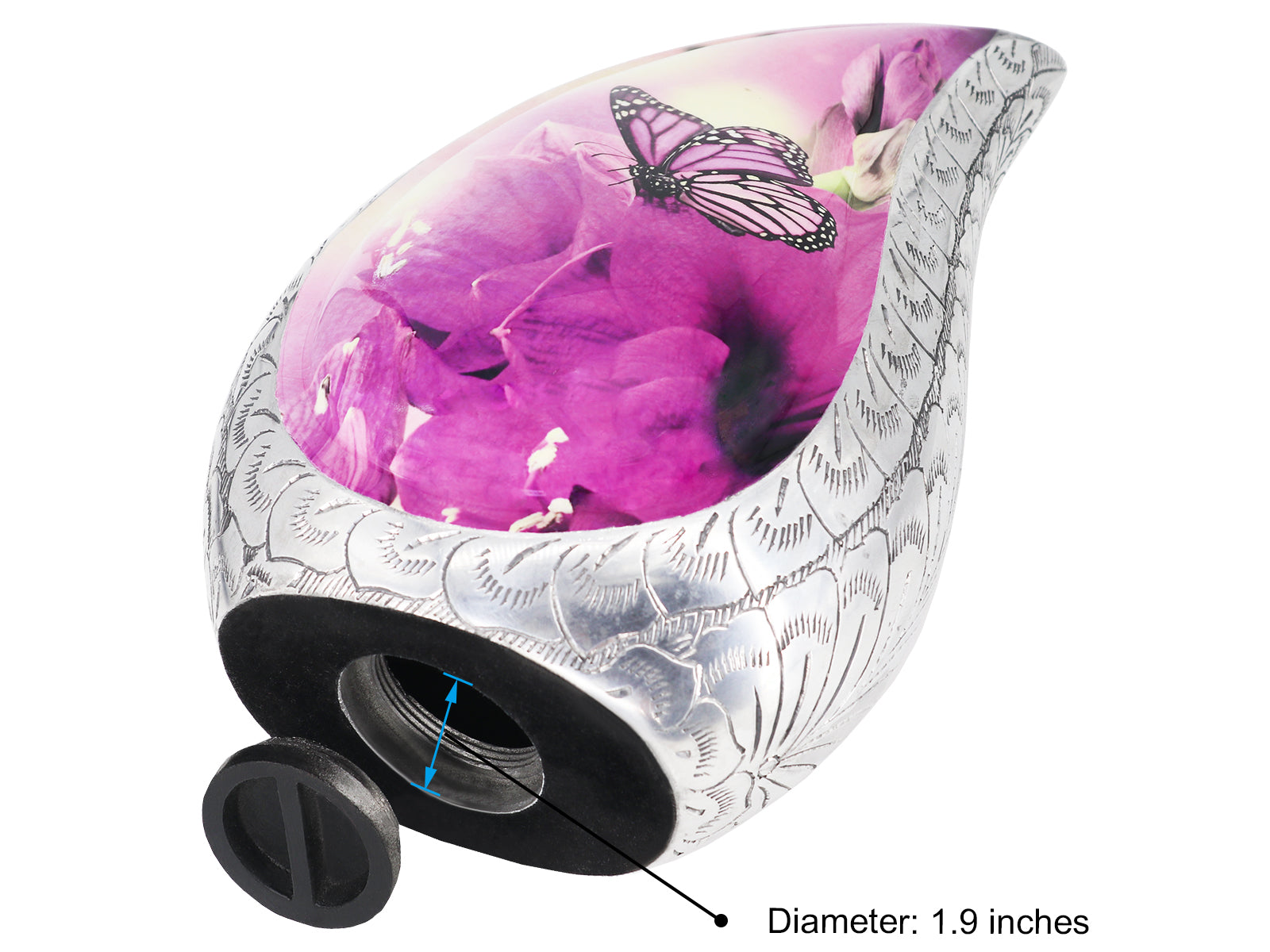 Purple Cremation Urns – Butterfly Tear Drop Adult Urn, Mini Keepsake Urn & Set of 3 | MEILINXU — Made with Care