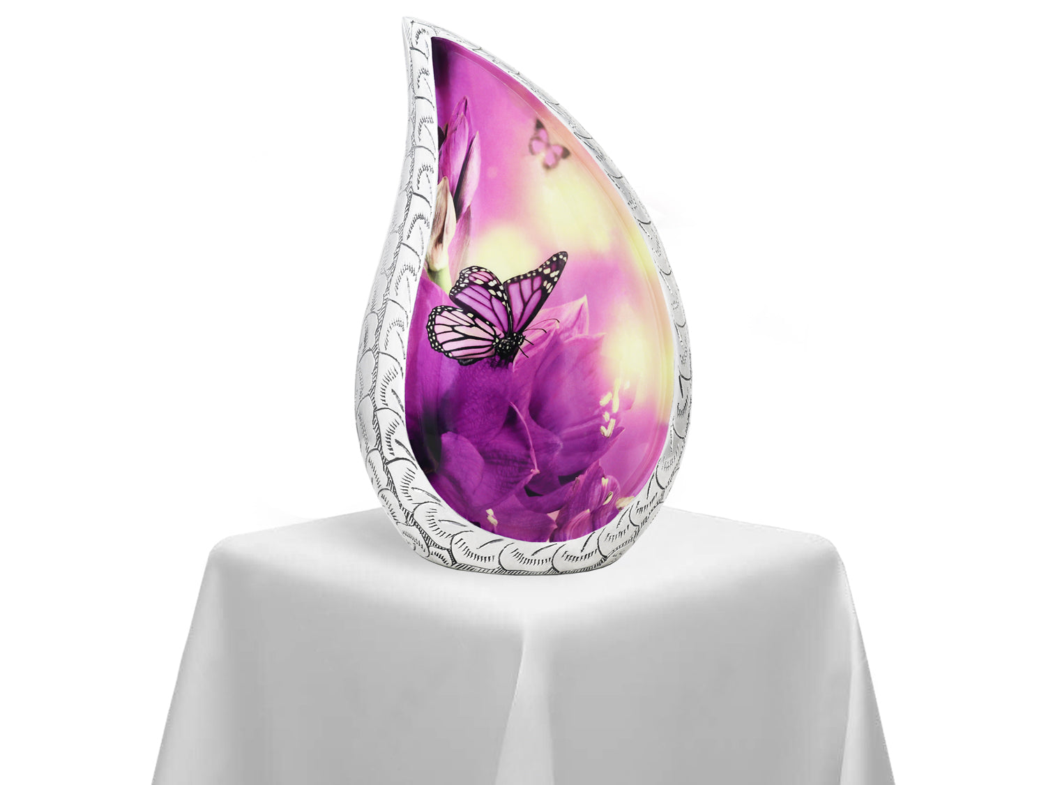 Purple Cremation Urns – Butterfly Tear Drop Adult Urn, Mini Keepsake Urn & Set of 3 | MEILINXU — Secure and Considered Design