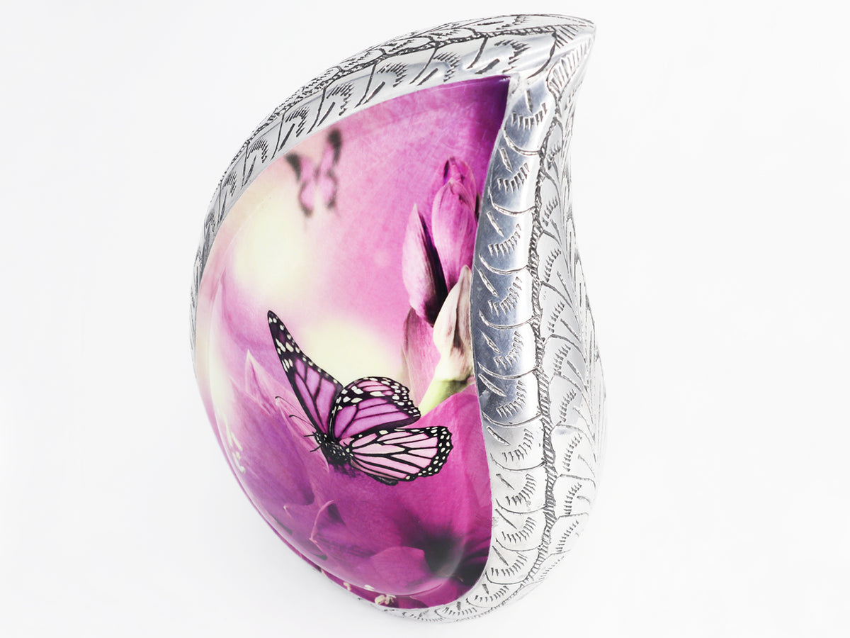 Purple Cremation Urns – Butterfly Tear Drop Adult Urn, Mini Keepsake Urn & Set of 3 | MEILINXU — Thoughtful Presentation