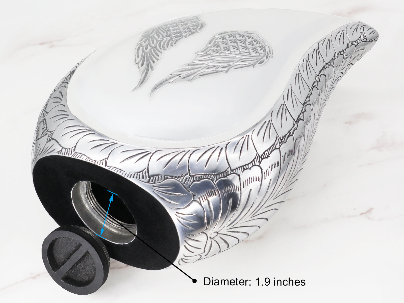 Angel Wing Urn for Ashes – Unique Tear Drop Adult Urns for Human Ashes, White or Purple | MEILINXU — Made with Care