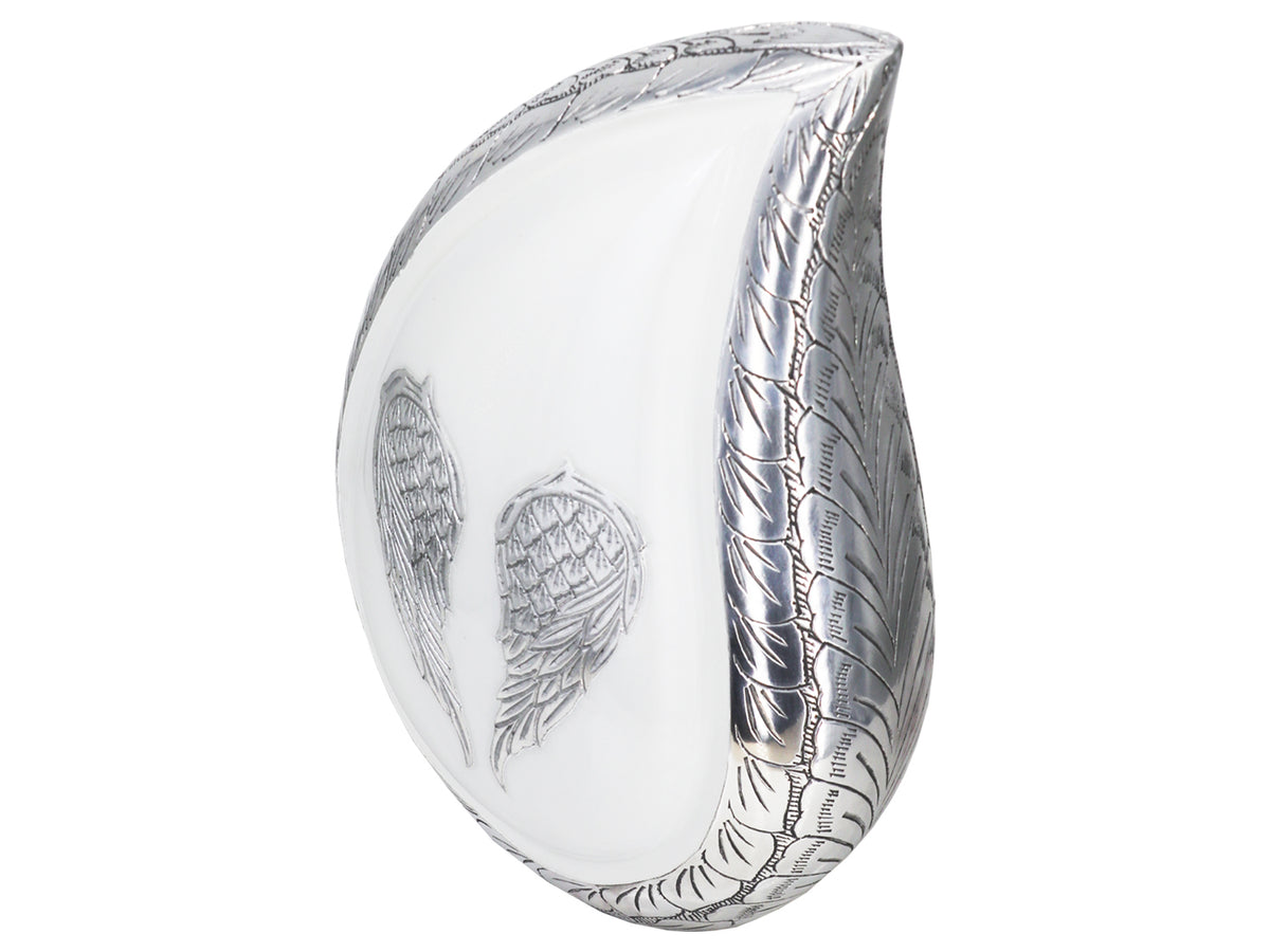 Angel Wing Urn for Ashes – Unique Tear Drop Adult Urns for Human Ashes, White or Purple | MEILINXU — Thoughtful Presentation