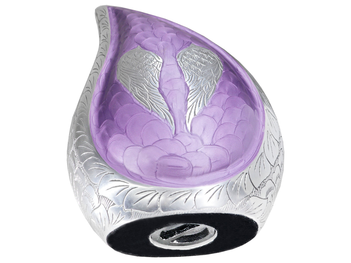 Angel Wing Urn for Ashes – Unique Tear Drop Adult Urns for Human Ashes, White or Purple | MEILINXU — Distinctive Memorial Artwork