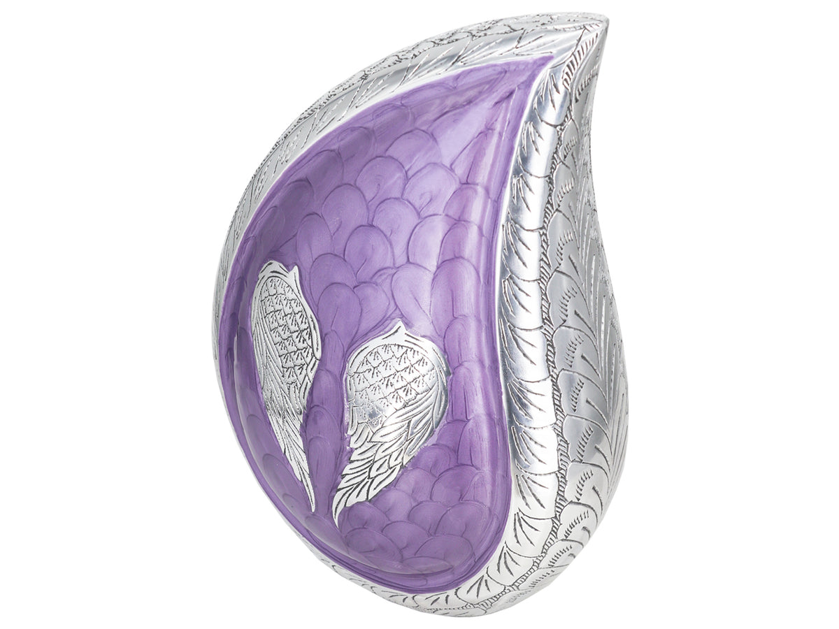 Angel Wing Urn for Ashes – Unique Tear Drop Adult Urns for Human Ashes, White or Purple | MEILINXU — Thoughtful Presentation
