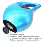 Top opening view of blue aluminum urn with threaded screw lid, secure airtight closure protects cremated remains inside