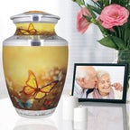 Butterfly Urns for Ashes – Large Butterfly Urn with Floral Engraving for Adults | MEILINXU