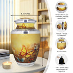 Butterfly Urns for Ashes – Large Butterfly Urn with Floral Engraving for Adults | MEILINXU