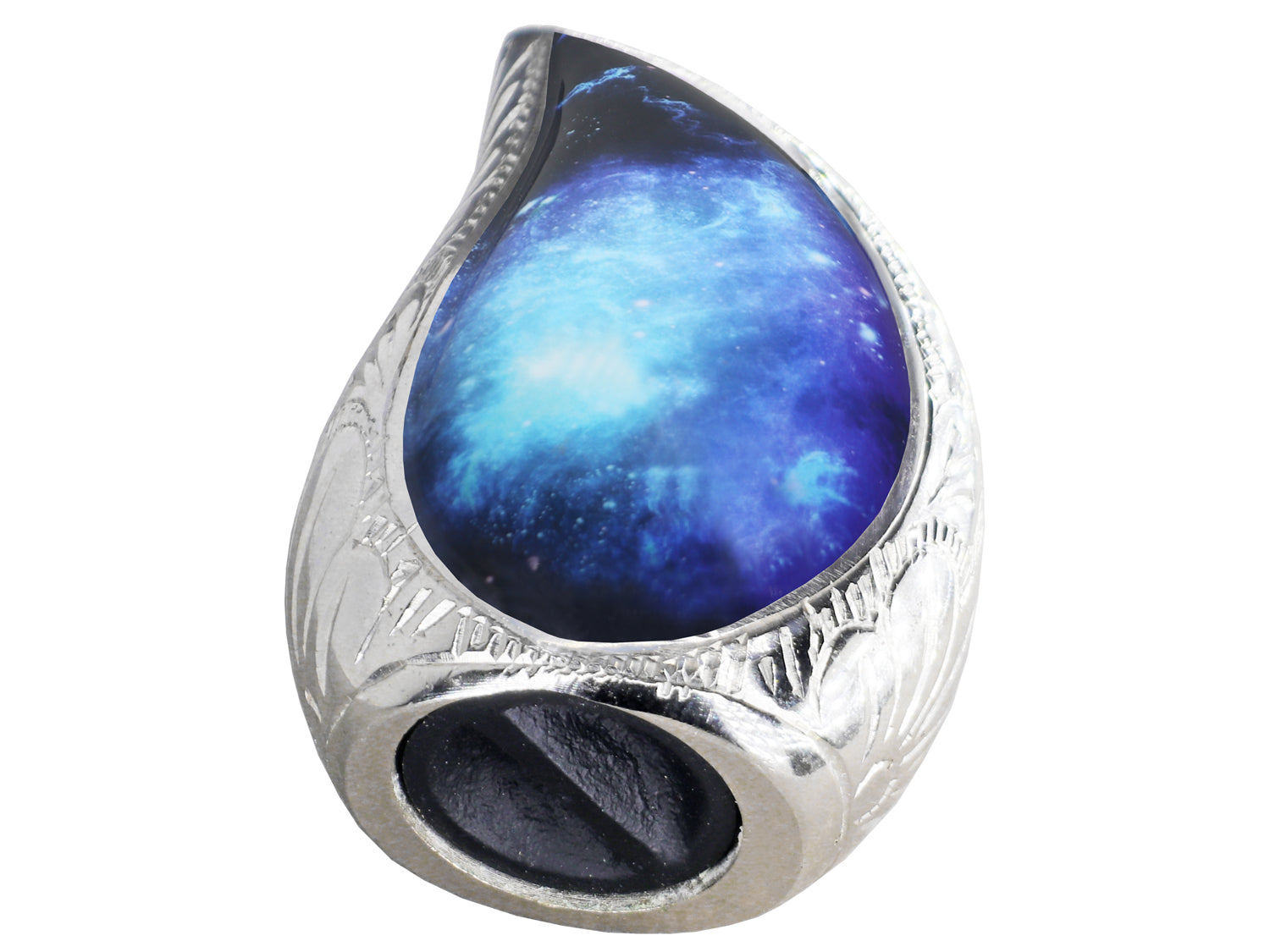 Black and Blue Galaxy Urn – Cosmic Tear Drop Adult Urn, Brass Keepsake & Set of 3 | MEILINXU — Distinctive Memorial Artwork