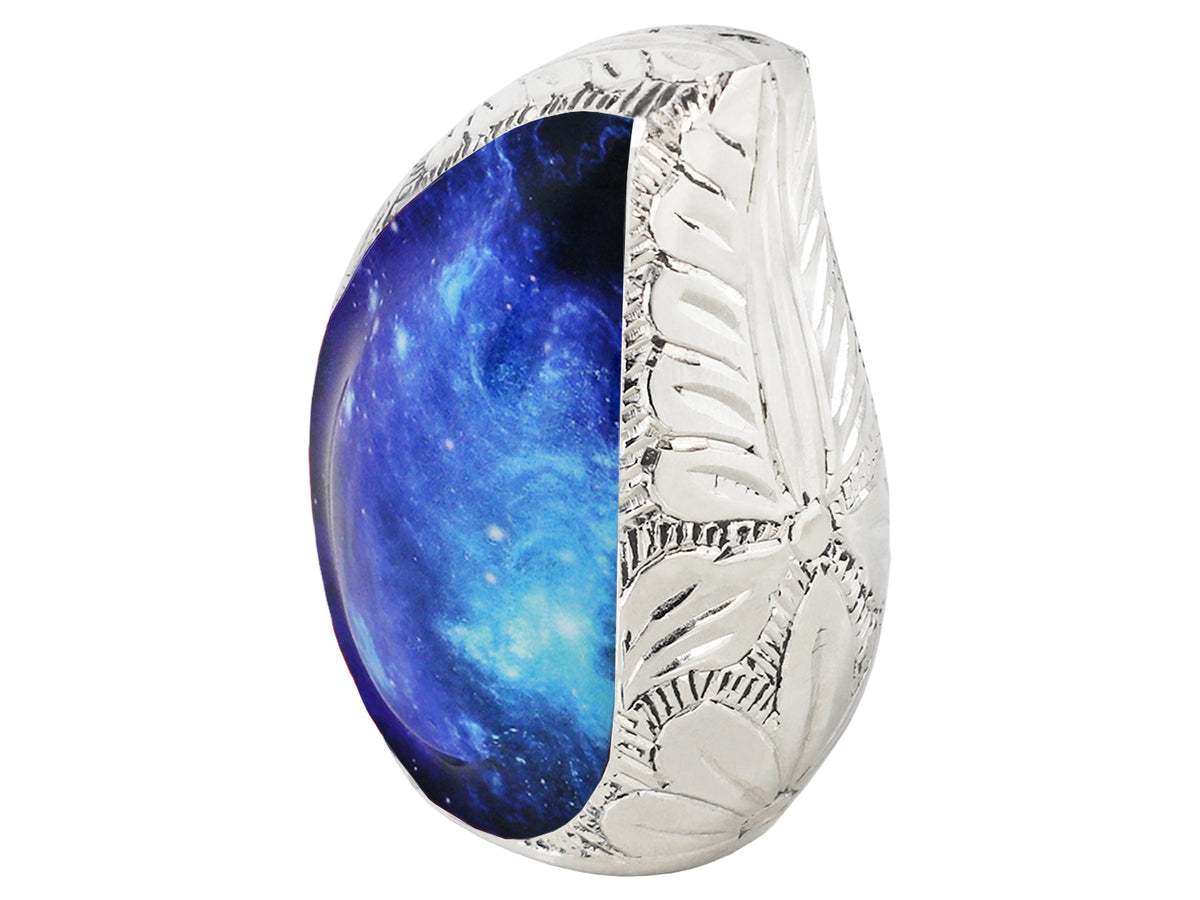 Black and Blue Galaxy Urn – Cosmic Tear Drop Adult Urn, Brass Keepsake & Set of 3 | MEILINXU — Thoughtful Presentation