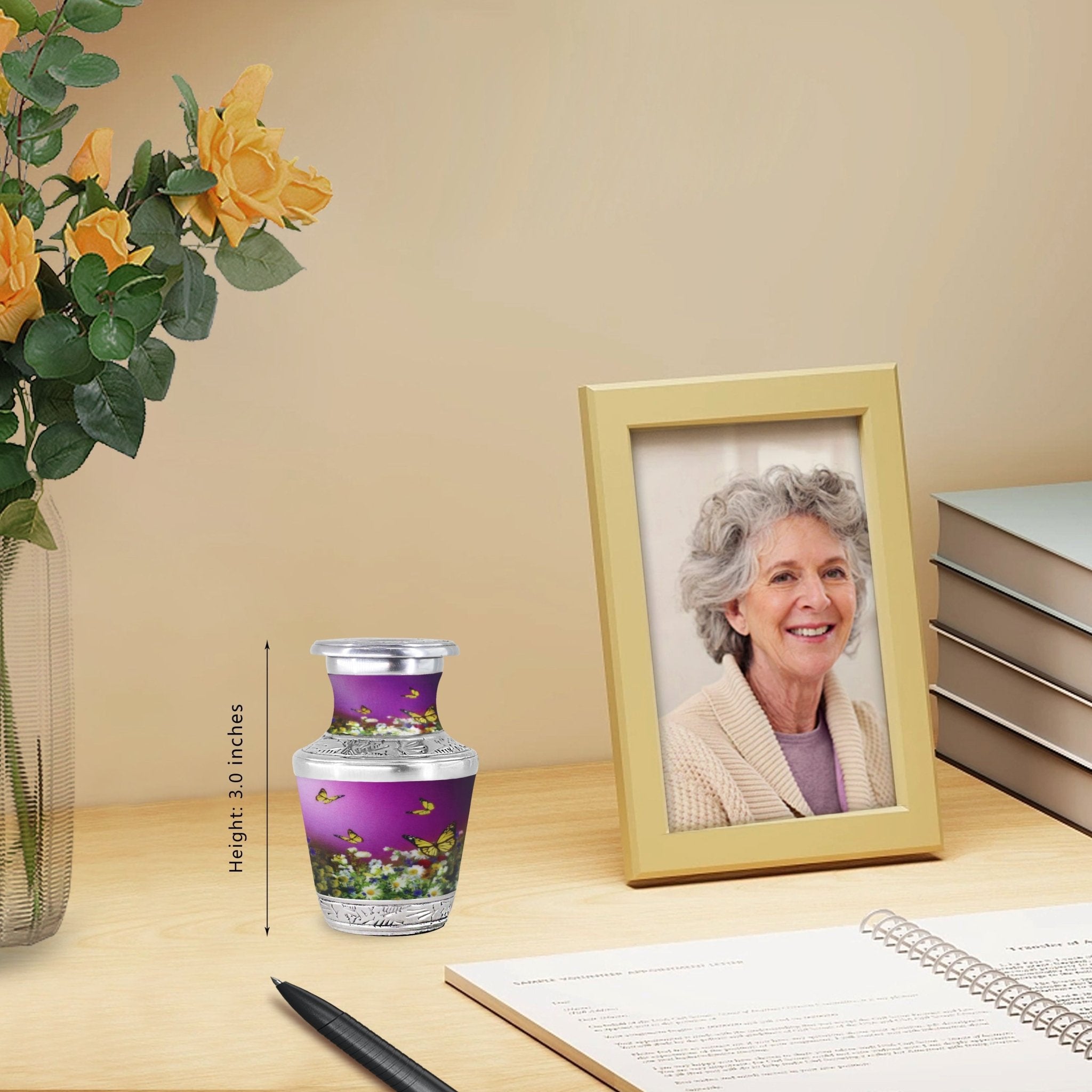 Butterfly Urns for Ashes – Large Butterfly Urn with Floral Engraving for Adults | MEILINXU