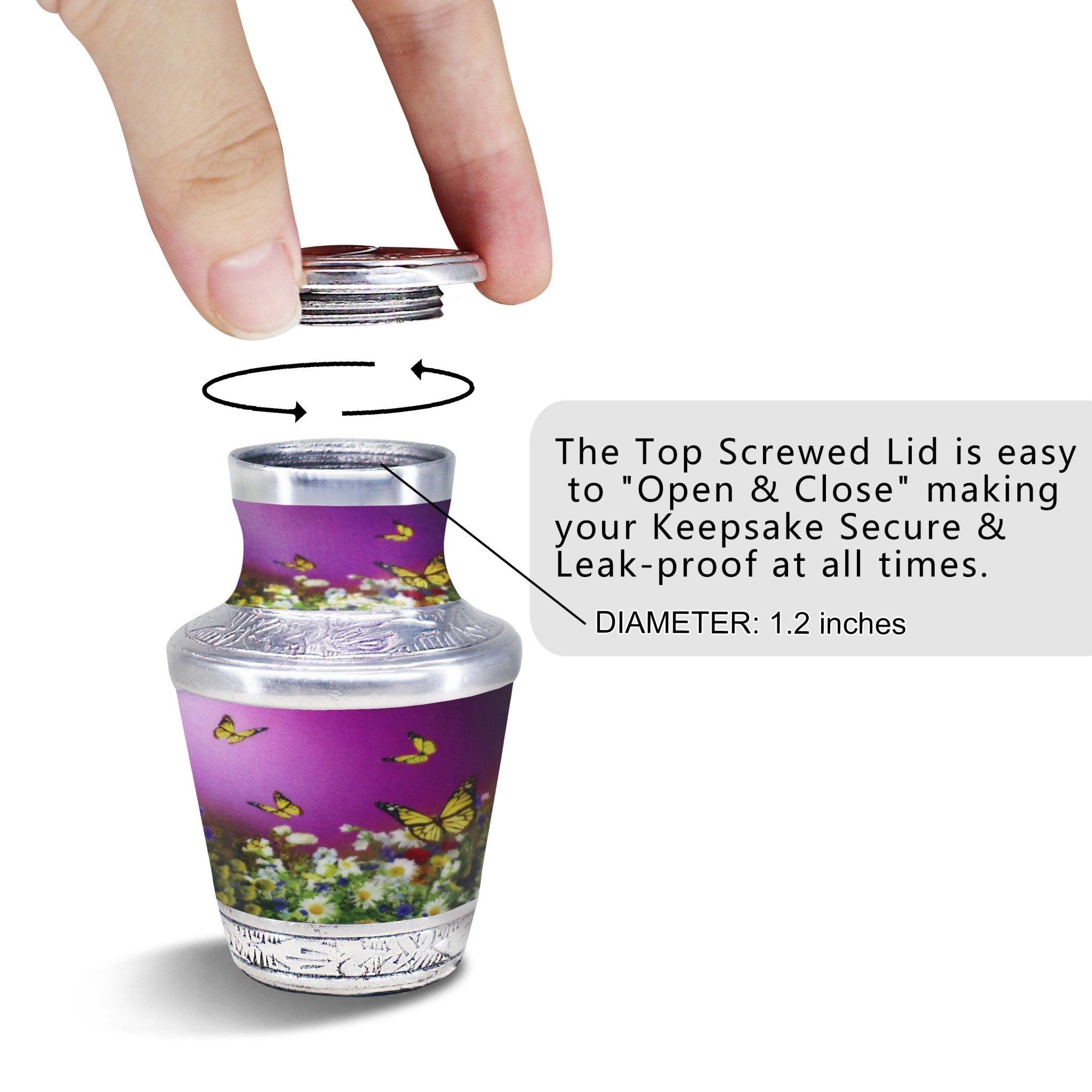 Butterfly Urns for Ashes – Large Butterfly Urn with Floral Engraving for Adults | MEILINXU