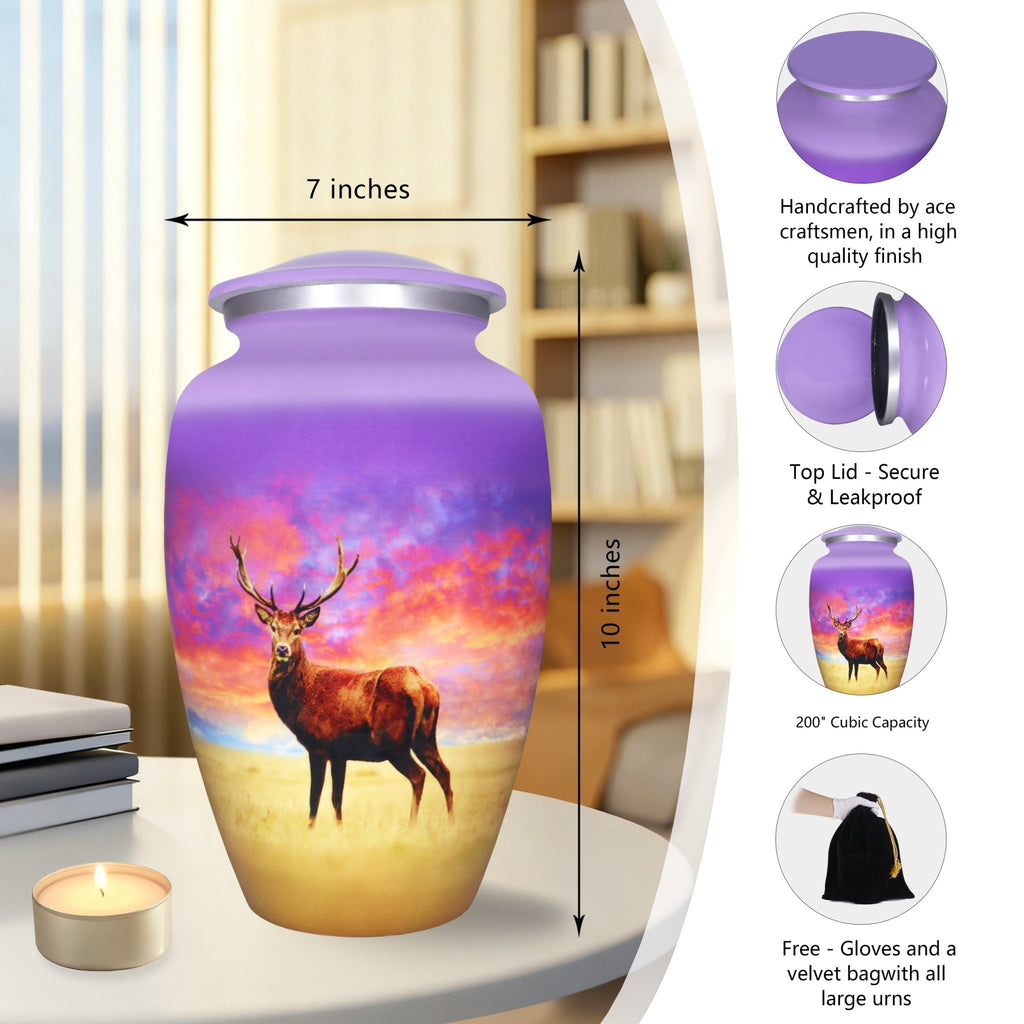 Cremation urns for human ashes inspired by mountain sunsets, threaded closure and timeless woodland elegance