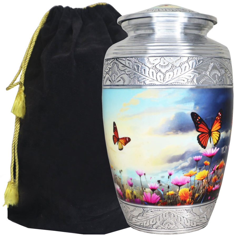 Colorful Butterfly Urns for Ashes – Floral Large or Small Cremation Urn for Human Ashes | MEILINXU