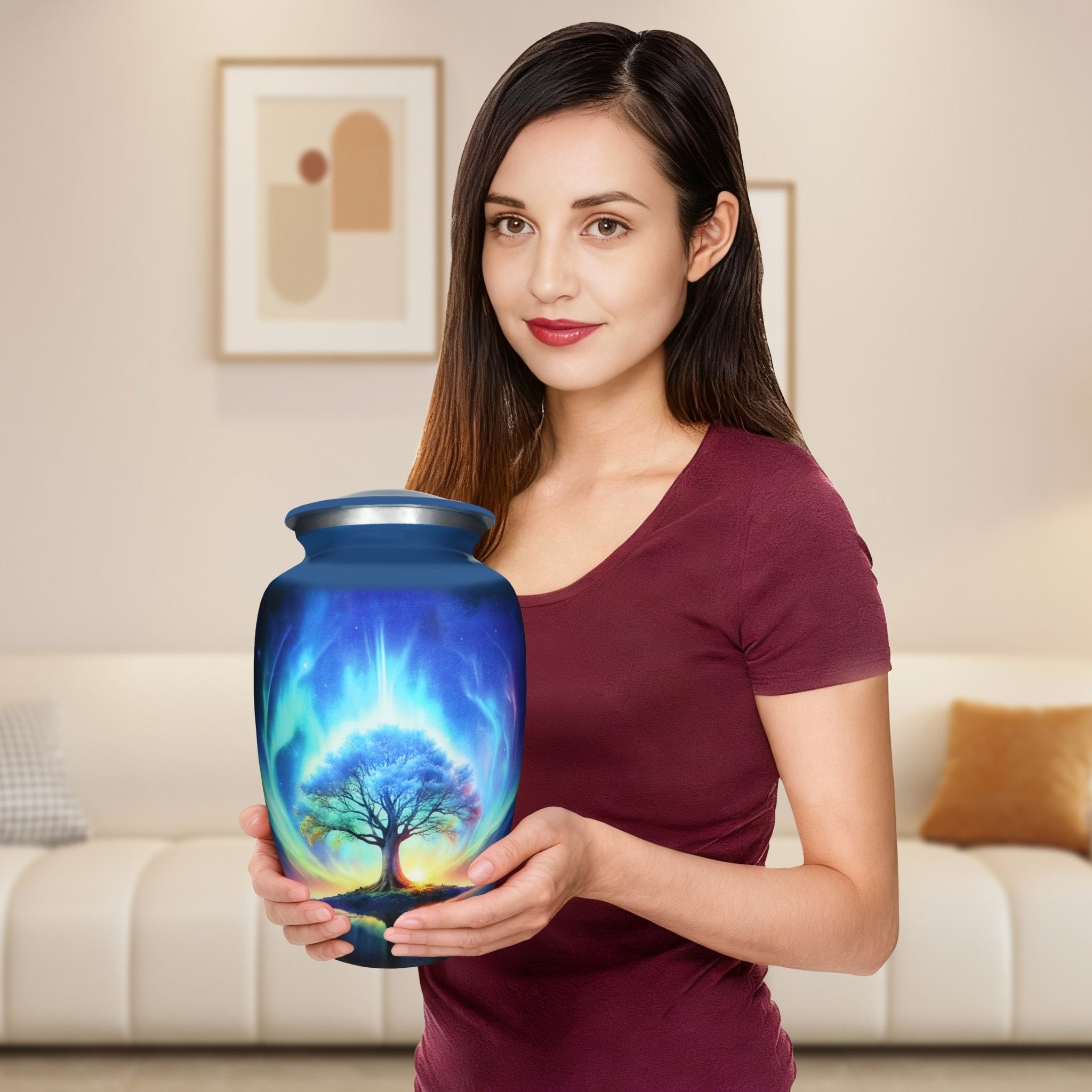 Cremation urns for adults presented with care, honoring a loved one through timeless Tree of Life artistry