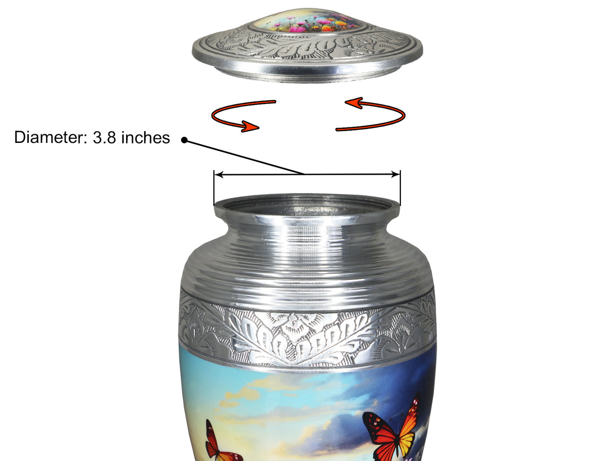 Colorful Butterfly Urns for Ashes – Floral Large or Small Cremation Urn for Human Ashes | MEILINXU — Made with Care