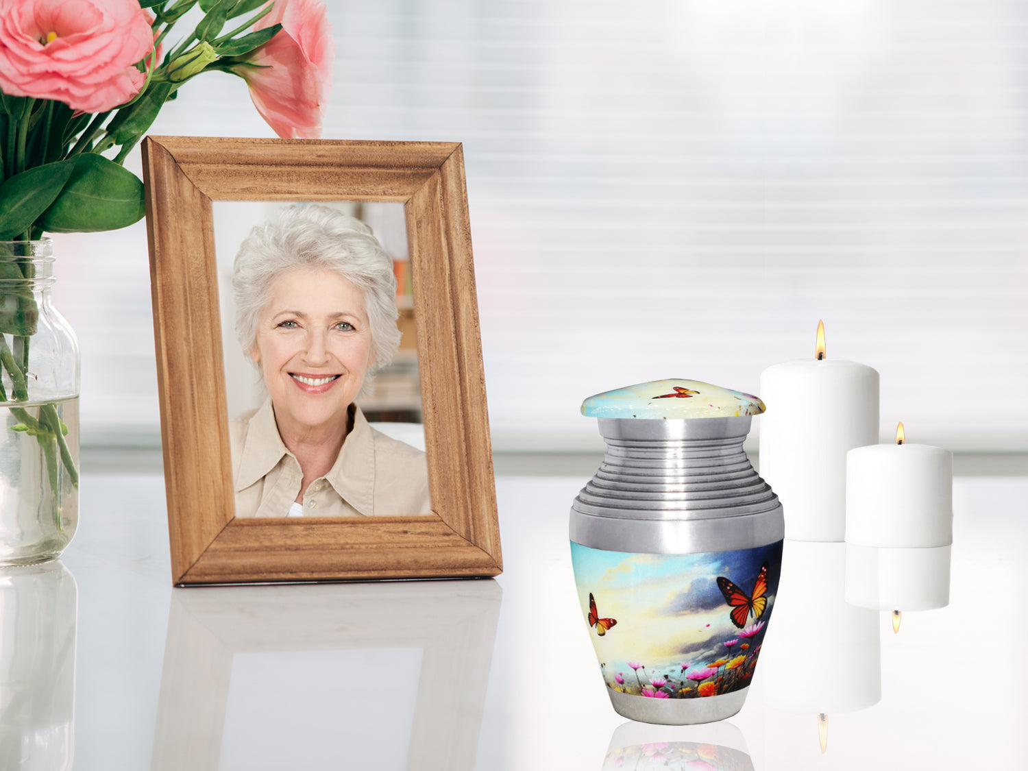 Colorful Butterfly Urns for Ashes – Floral Large or Small Cremation Urn for Human Ashes | MEILINXU — Made for Lasting Remembrance