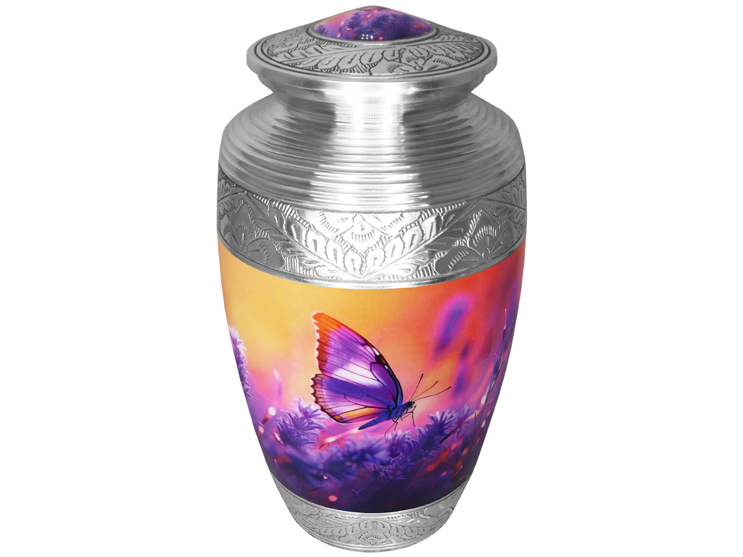 Purple Urn with Butterflies & Lavender – Full Size Urn for Cremated Remains & Mini Urn | MEILINXU — Thoughtful Presentation