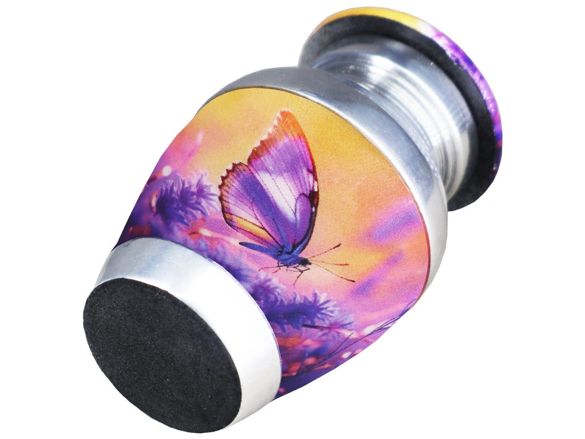 Purple Urn with Butterflies & Lavender – Full Size Urn for Cremated Remains & Mini Urn | MEILINXU — Distinctive Memorial Artwork