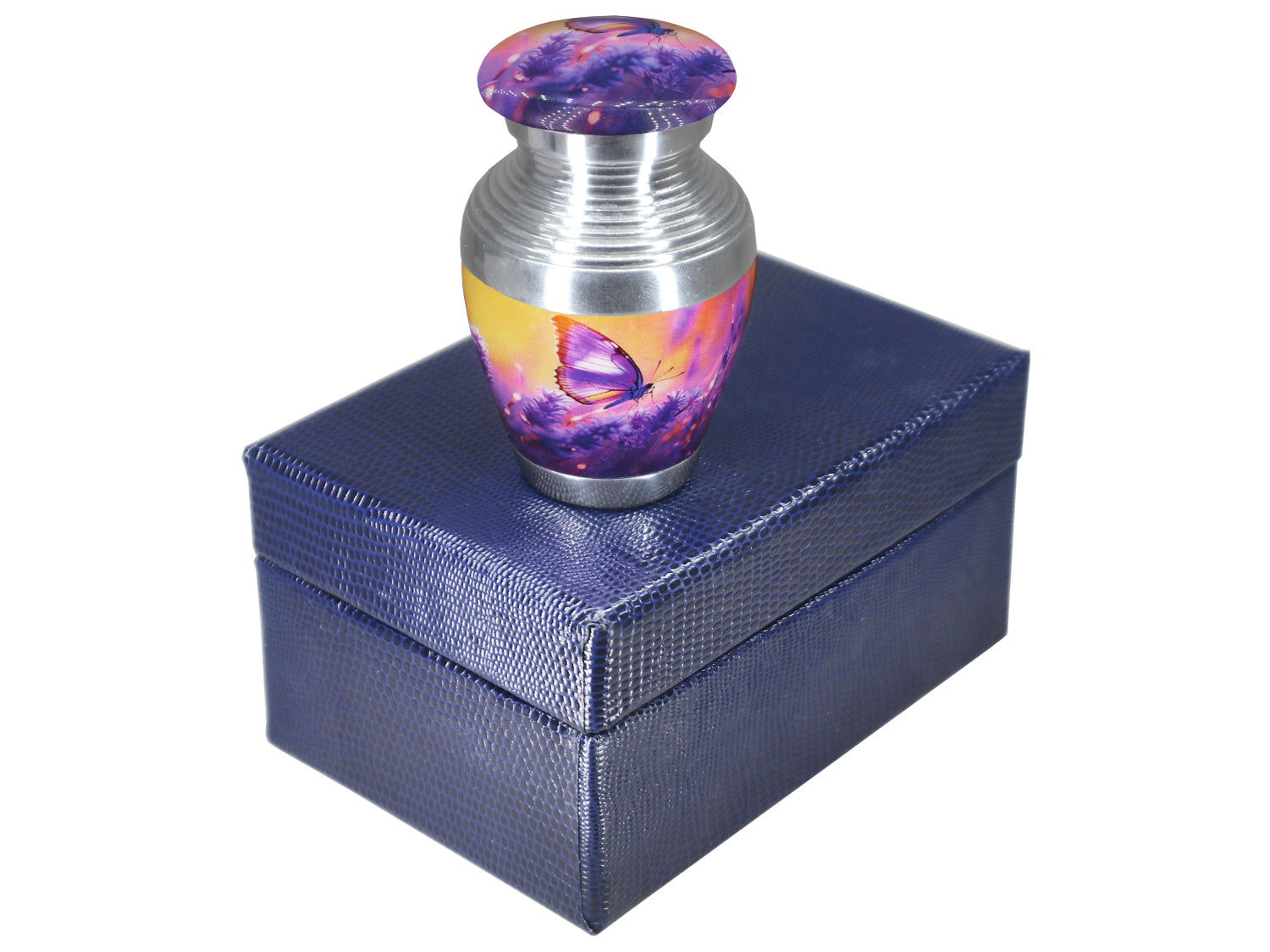 Purple Urn with Butterflies & Lavender – Full Size Urn for Cremated Remains & Mini Urn | MEILINXU — Thoughtful Presentation