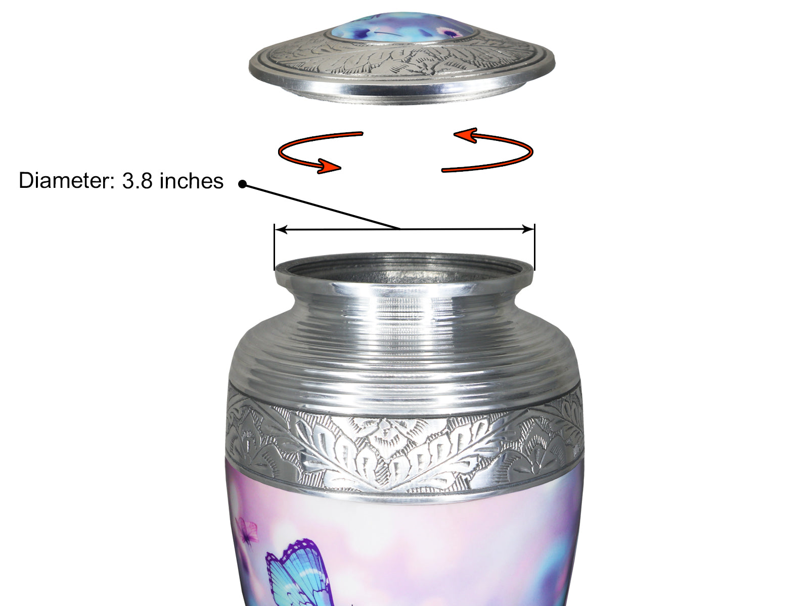 Blue Butterfly Urns for Ashes – Large Adult Urn and Mini Keepsake Urn for Human Ashes | MEILINXU — Made with Care