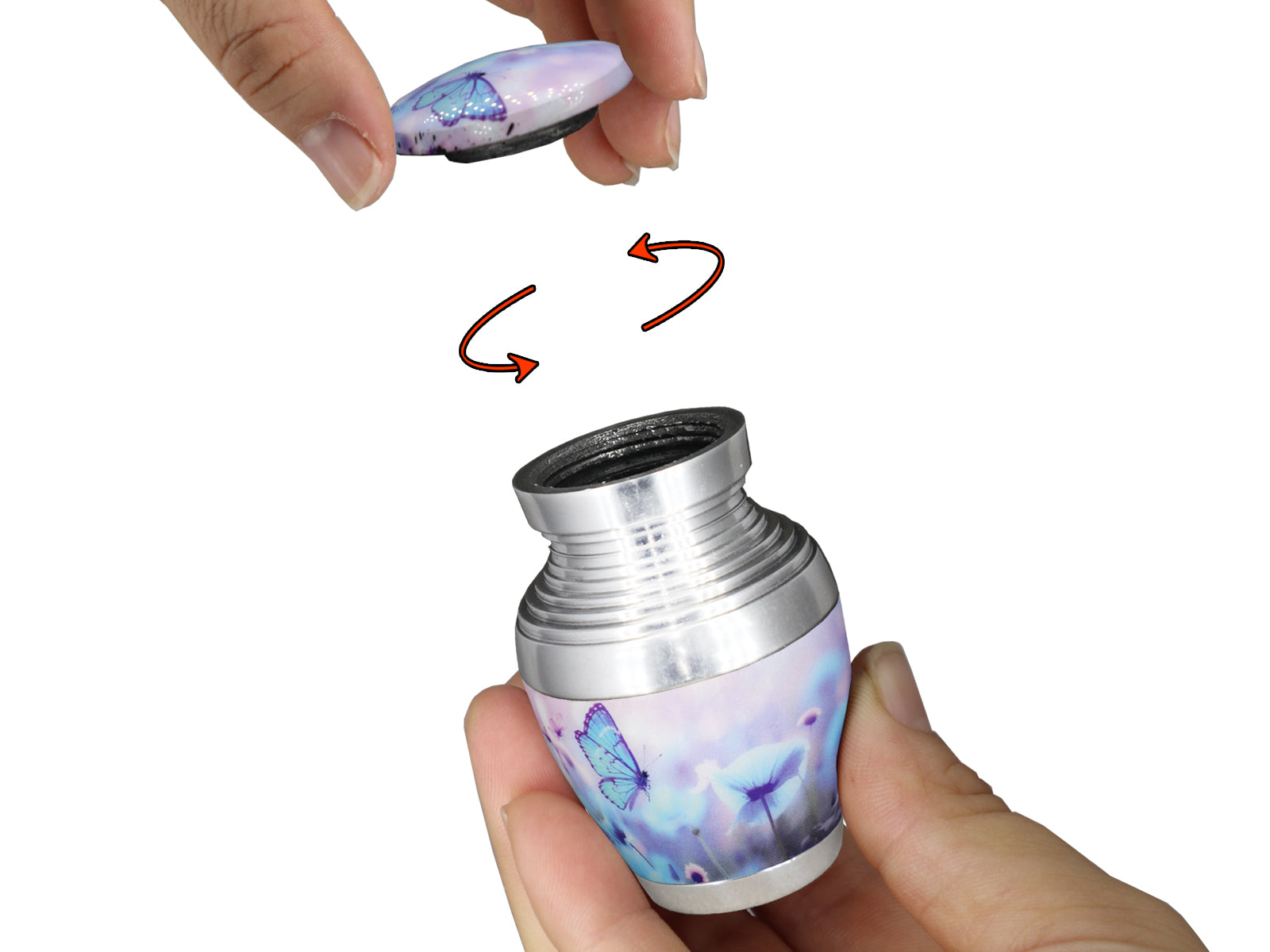 Blue Butterfly Urns for Ashes – Large Adult Urn and Mini Keepsake Urn for Human Ashes | MEILINXU — Made with Care