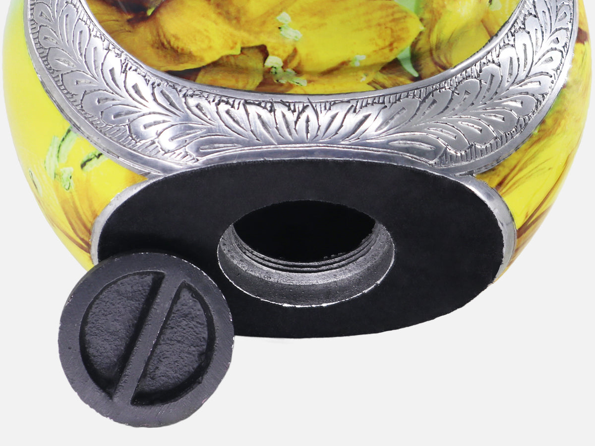 Yellow Butterfly Urn for Ashes – Teardrop Big Memorial Urn & Tiny Brass Keepsake | MEILINXU — A Personal Memorial
