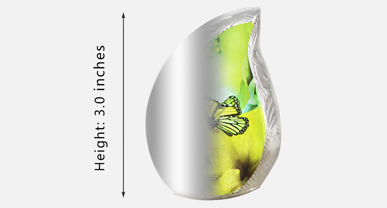 Yellow Butterfly Urn for Ashes – Teardrop Big Memorial Urn & Tiny Brass Keepsake | MEILINXU — Secure and Considered Design