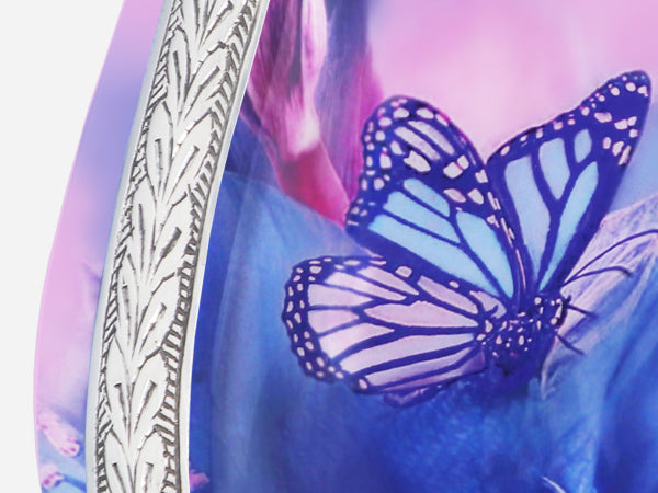 Blue Urns for Human Ashes – Butterfly Teardrop Full Size Urn and Small Brass Keepsake Urn | MEILINXU — Secure and Considered Design