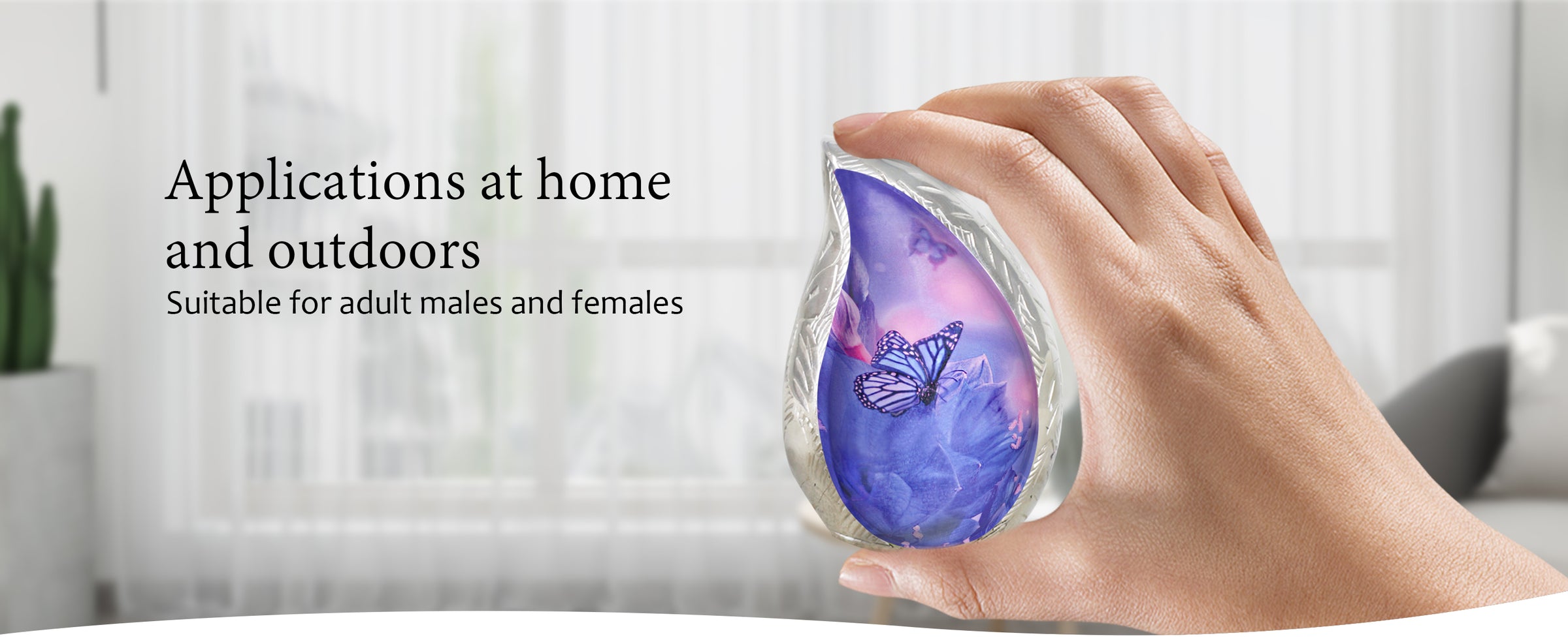 Blue Urns for Human Ashes – Butterfly Teardrop Full Size Urn and Small Brass Keepsake Urn | MEILINXU — A Personal Memorial