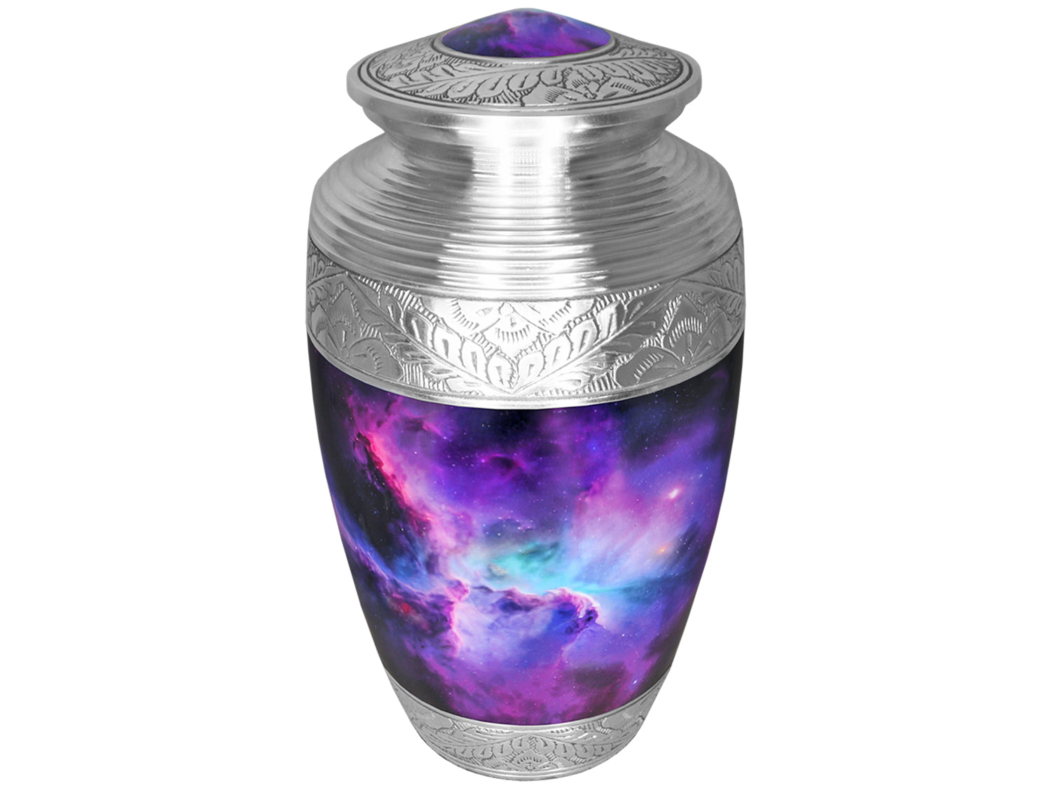Purple Urns for Human Ashes – Cosmic Galaxy Full Size Adult Urn and Mini Keepsake Urn | MEILINXU — Thoughtful Presentation