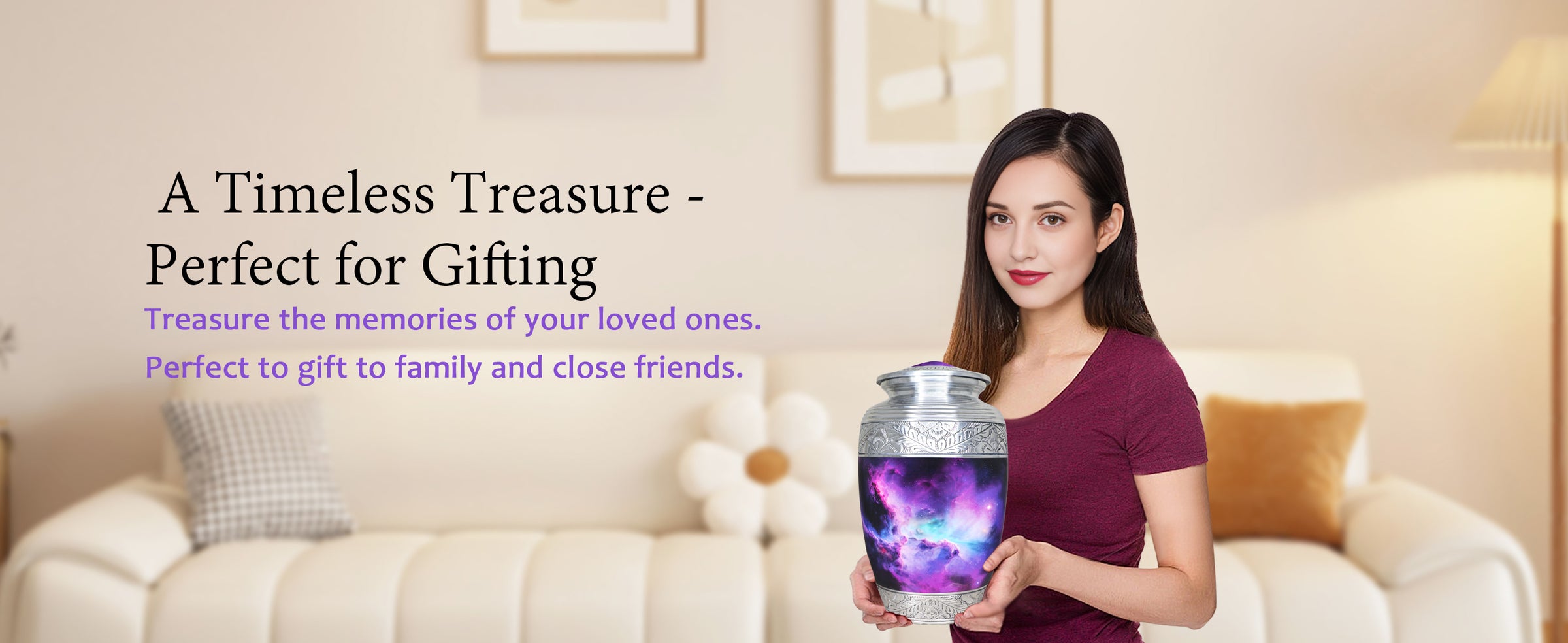 Purple Urns for Human Ashes – Cosmic Galaxy Full Size Adult Urn and Mini Keepsake Urn | MEILINXU — A Personal Memorial