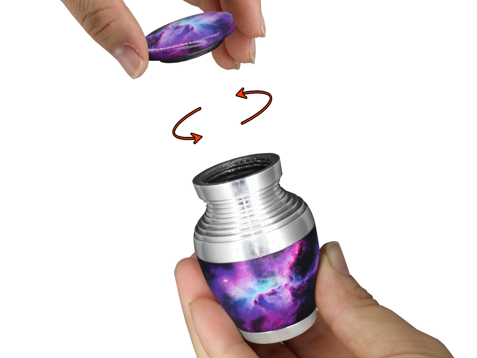 Purple Urns for Human Ashes – Cosmic Galaxy Full Size Adult Urn and Mini Keepsake Urn | MEILINXU — Made with Care