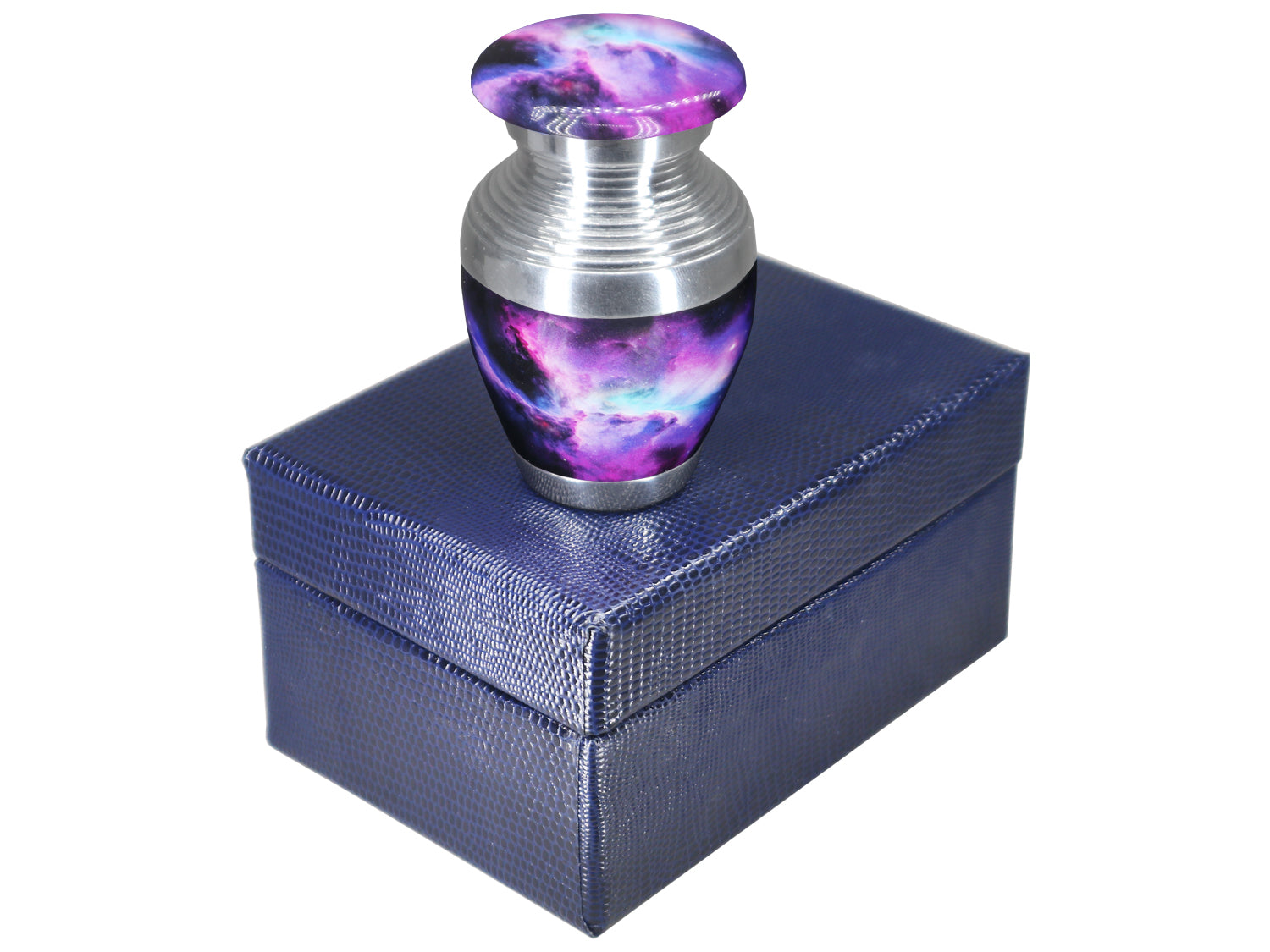 Purple Urns for Human Ashes – Cosmic Galaxy Full Size Adult Urn and Mini Keepsake Urn | MEILINXU — Thoughtful Presentation