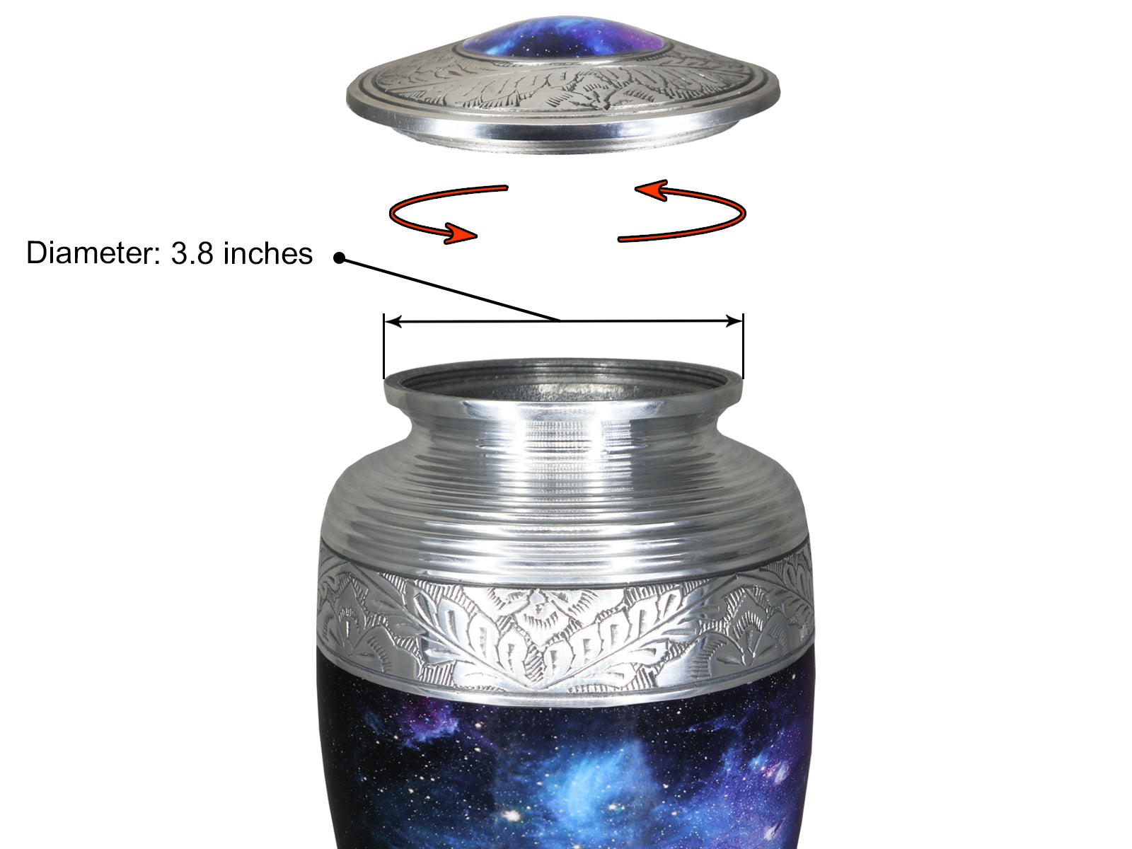 Blue Cremation Urns for Cremated Remains – Cosmic Galaxy Full Size Urn and Miniature Urn | MEILINXU — Made with Care