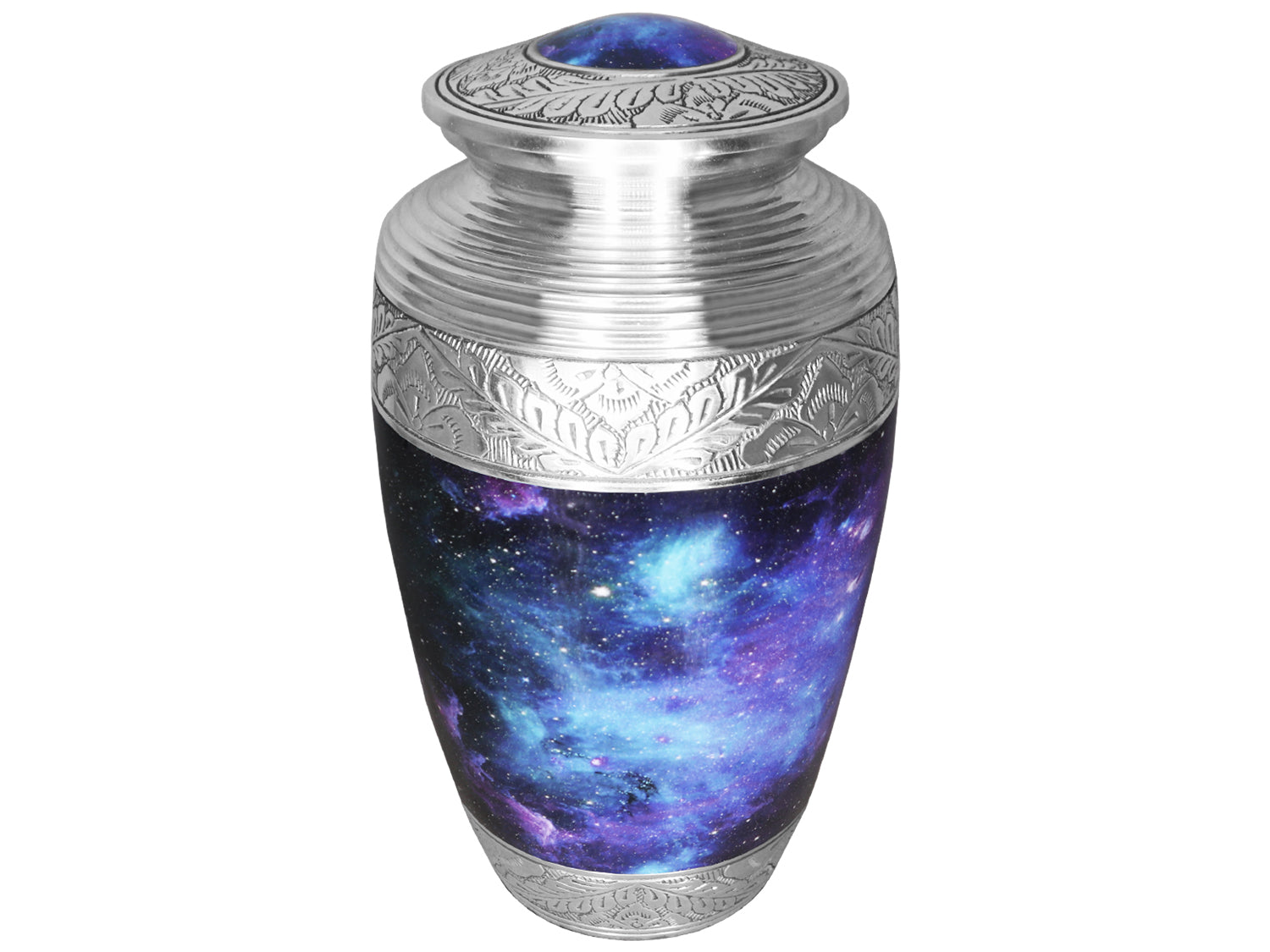 Blue Cremation Urns for Cremated Remains – Cosmic Galaxy Full Size Urn and Miniature Urn | MEILINXU — Thoughtful Presentation