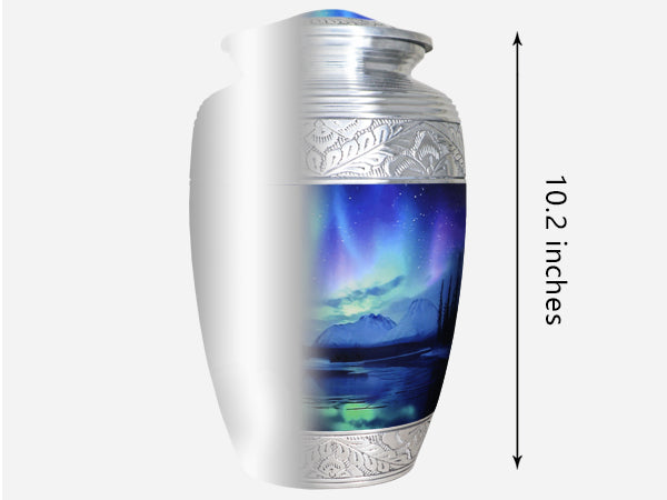 Aurora Borealis Urn for Ashes – Northern Lights Adult Urn and Mini Keepsake Urn | MEILINXU — Made with Care