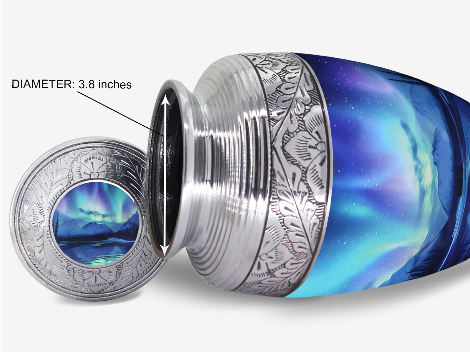 Aurora Borealis Urn for Ashes – Northern Lights Adult Urn and Mini Keepsake Urn | MEILINXU — A Personal Memorial