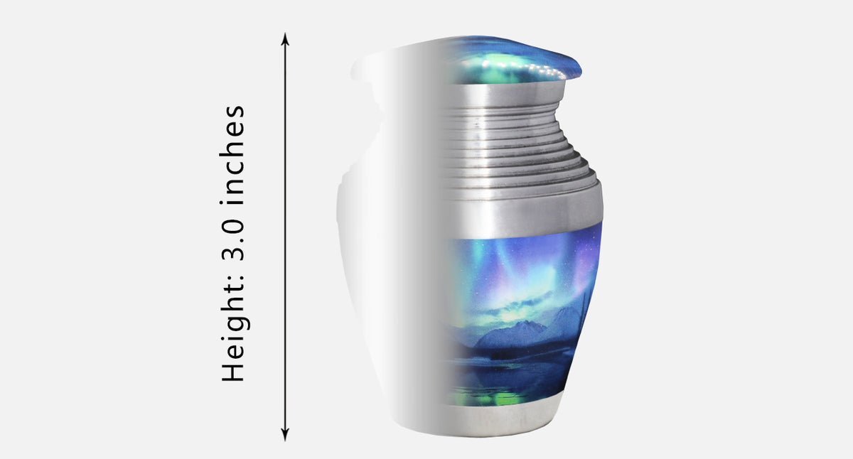 Aurora Borealis Urn for Ashes – Northern Lights Adult Urn and Mini Keepsake Urn | MEILINXU — Secure and Considered Design