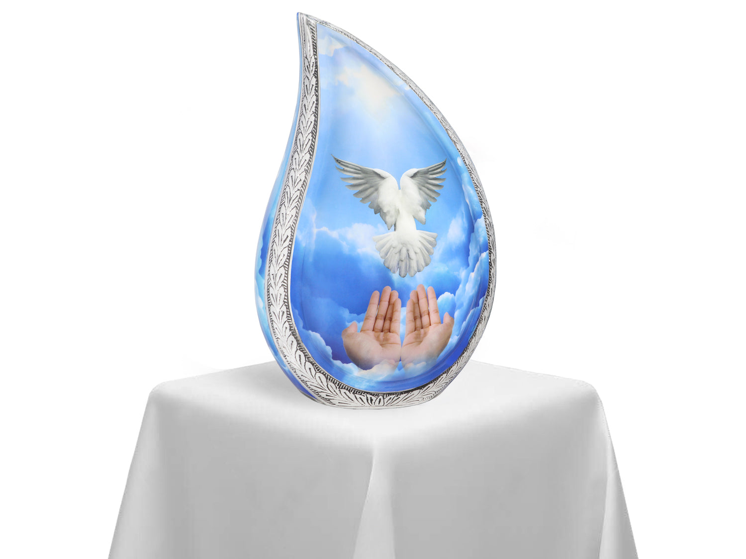 Dove Urn for Ashes – Blue Tear Drop Unique Cremation Urn, Large Adult Urn for Human Ashes | MEILINXU — Secure and Considered Design