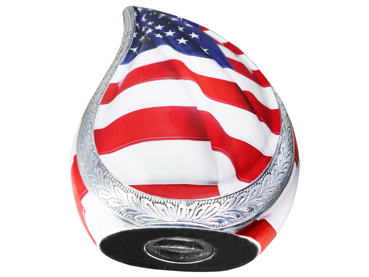 American Flag Urn for Ashes – Patriotic Teardrop Large Adult Urn for Human Ashes | MEILINXU — Distinctive Memorial Artwork