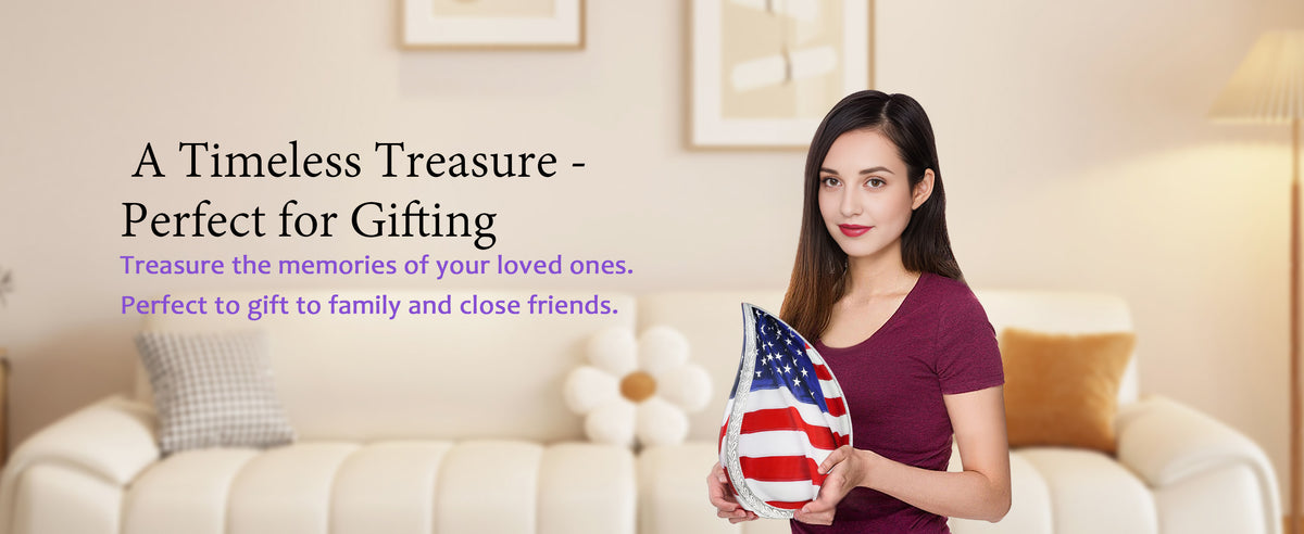 American Flag Urn for Ashes – Patriotic Teardrop Large Adult Urn for Human Ashes | MEILINXU — A Personal Memorial