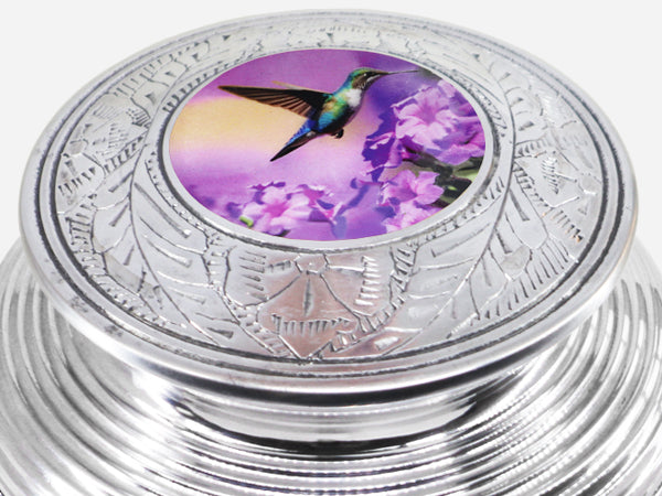 Purple Hummingbird Urn for Ashes – Floral Full Size Adult Cremation Urn for Human Ashes | MEILINXU — Secure and Considered Design