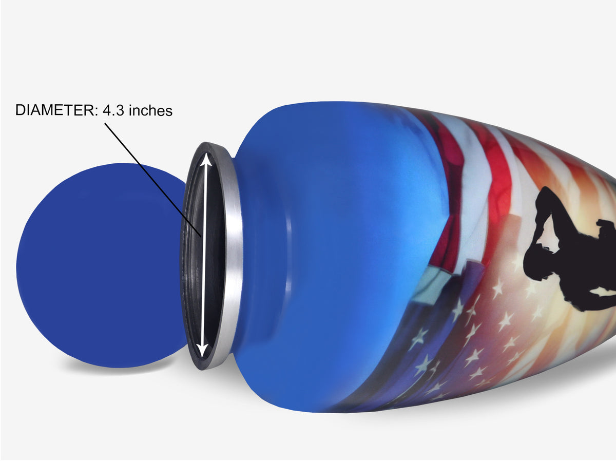 Veteran Urn with American Flag – Soldier Salute Large Adult Urn for Human Ashes | MEILINXU — A Personal Memorial