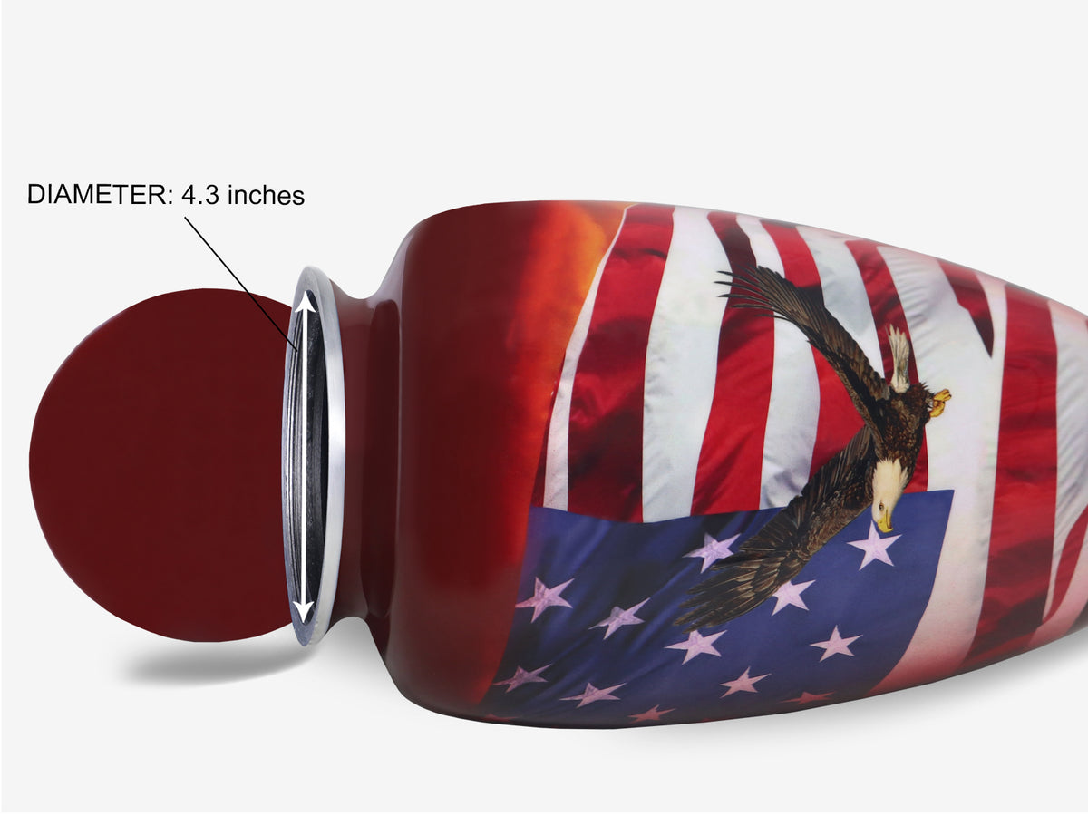 Eagle Urn for Ashes – Patriotic American Flag Veteran Big Adult Urn for Human Ashes | MEILINXU — A Personal Memorial