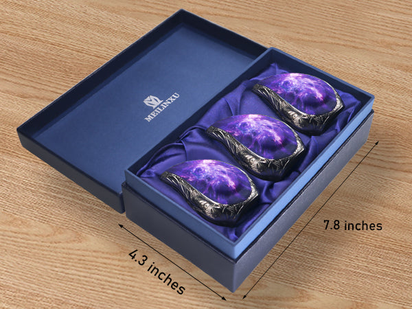 Amethyst Urn for Ashes – Cosmic Galaxy Full Size Urn, Brass Keepsake & 3 Mini Urns | MEILINXU — Distinctive Memorial Artwork