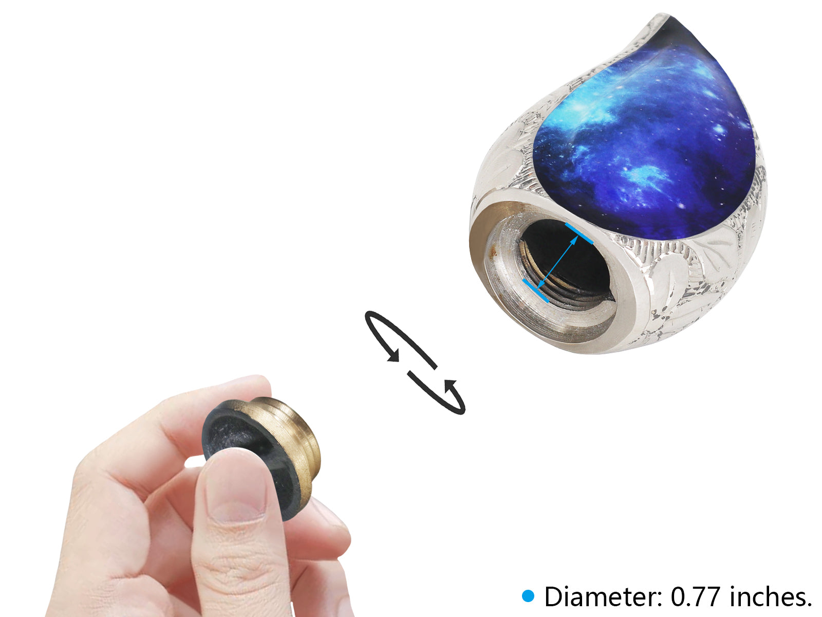Black and Blue Galaxy Urn – Cosmic Tear Drop Adult Urn, Brass Keepsake & Set of 3 | MEILINXU — Made with Care
