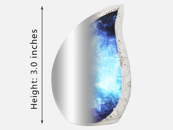 Black and Blue Galaxy Urn – Cosmic Tear Drop Adult Urn, Brass Keepsake & Set of 3 | MEILINXU — Secure and Considered Design